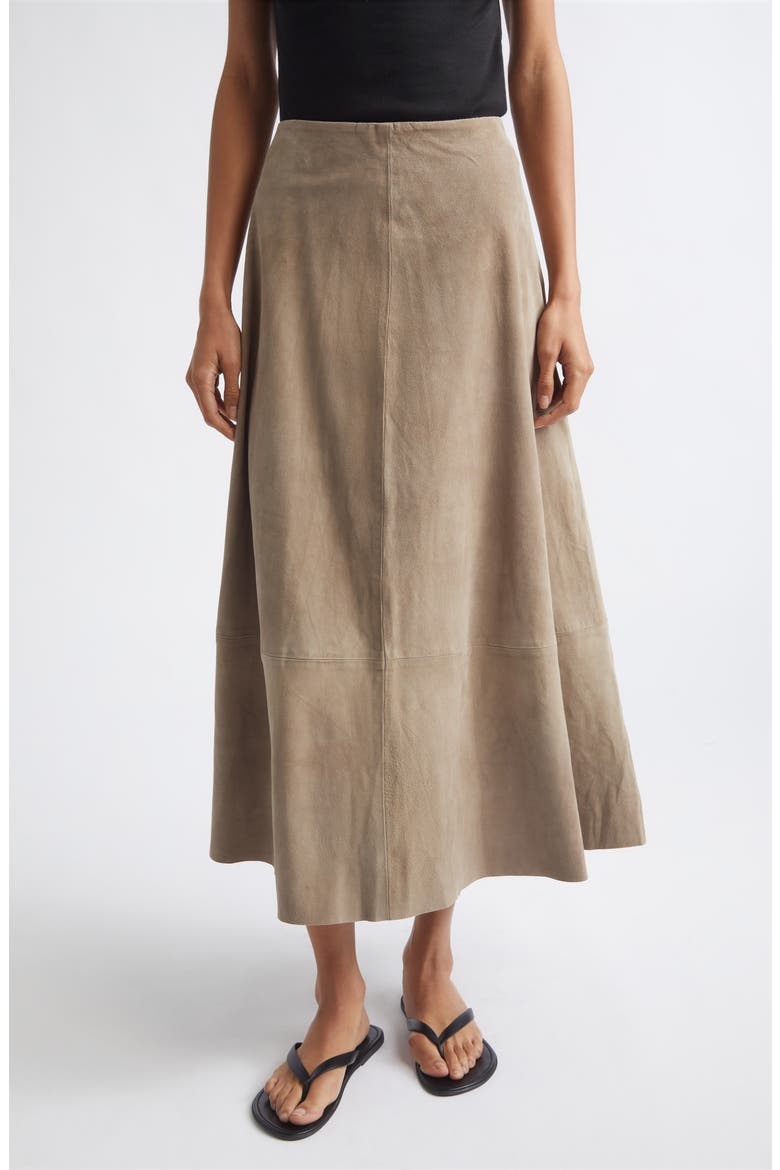 Suede Circle Midi Skirt, Main, color, EARTH