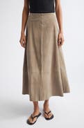 ST. AGNI Suede Circle Midi Skirt