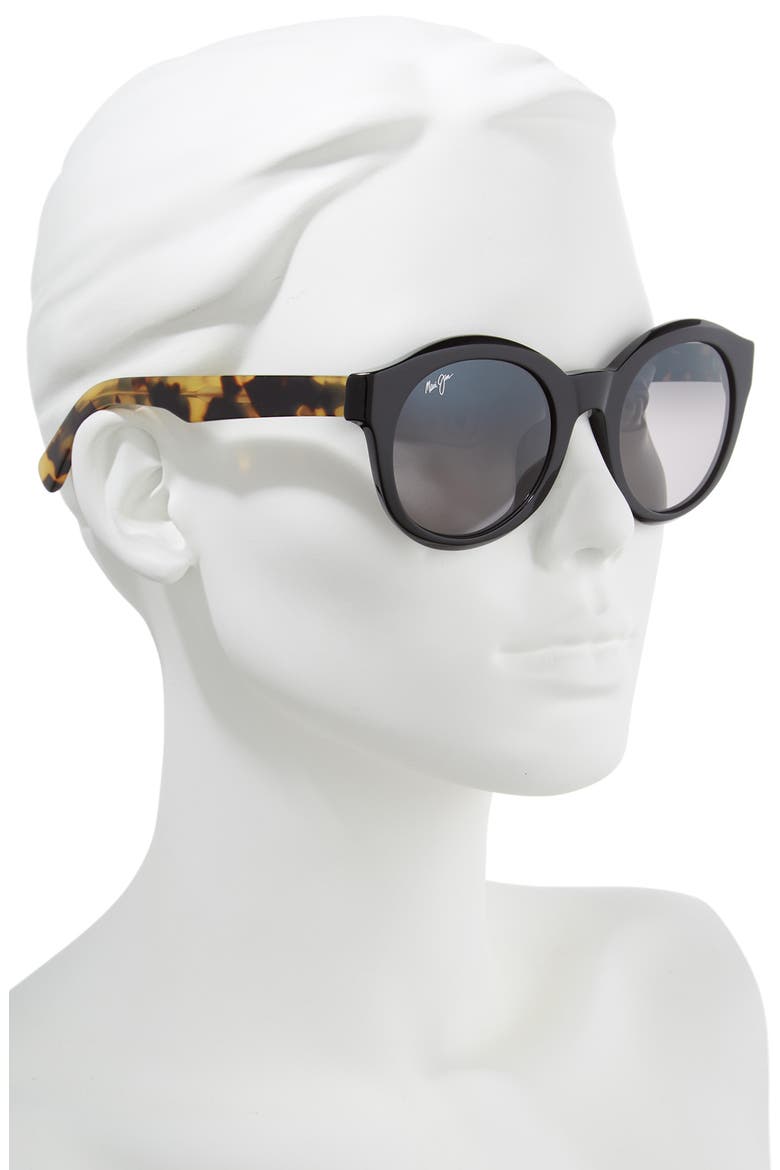 Jasmine 51mm Polarized Round Sunglasses, Alternate, color, BLACK/ TOKYO TORTOISE/ GREY