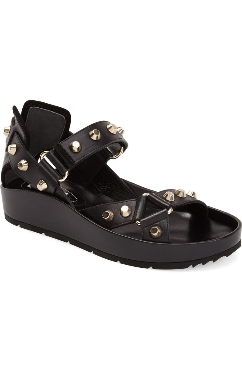Balenciaga Studded Leather Sandal, Main, color,
