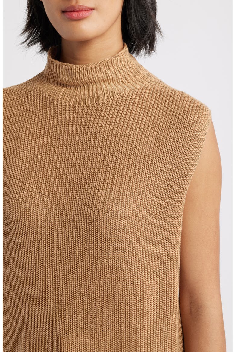 Mock Neck Sweater Vest, Alternate, color, GOLDEN CAMEL