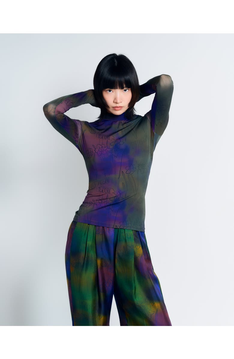 Lost Pattern NYC "Brooklyn" Mock Neck Long Sleeve Top, Alternate, color, Green