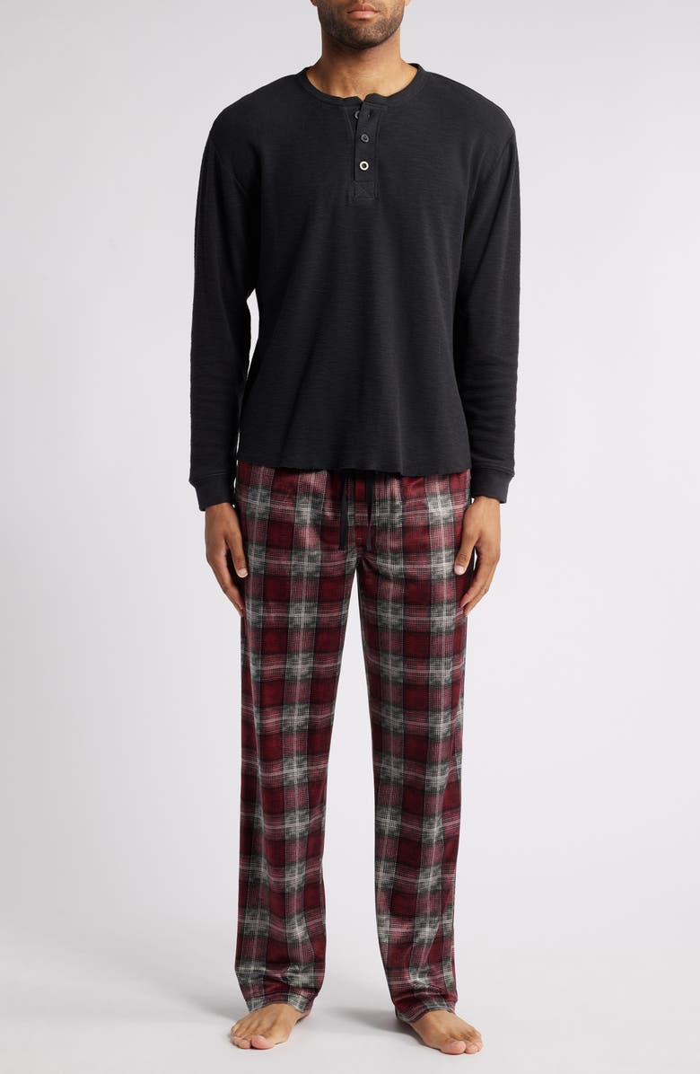 Majestic International Holiday Henley & Fleece Pajamas, Main, color,