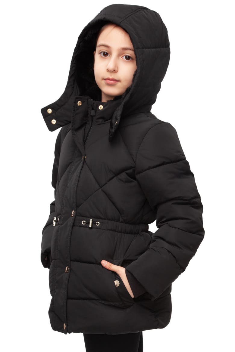Kids' Timeless Quilted Coat, Alternate, color, Black