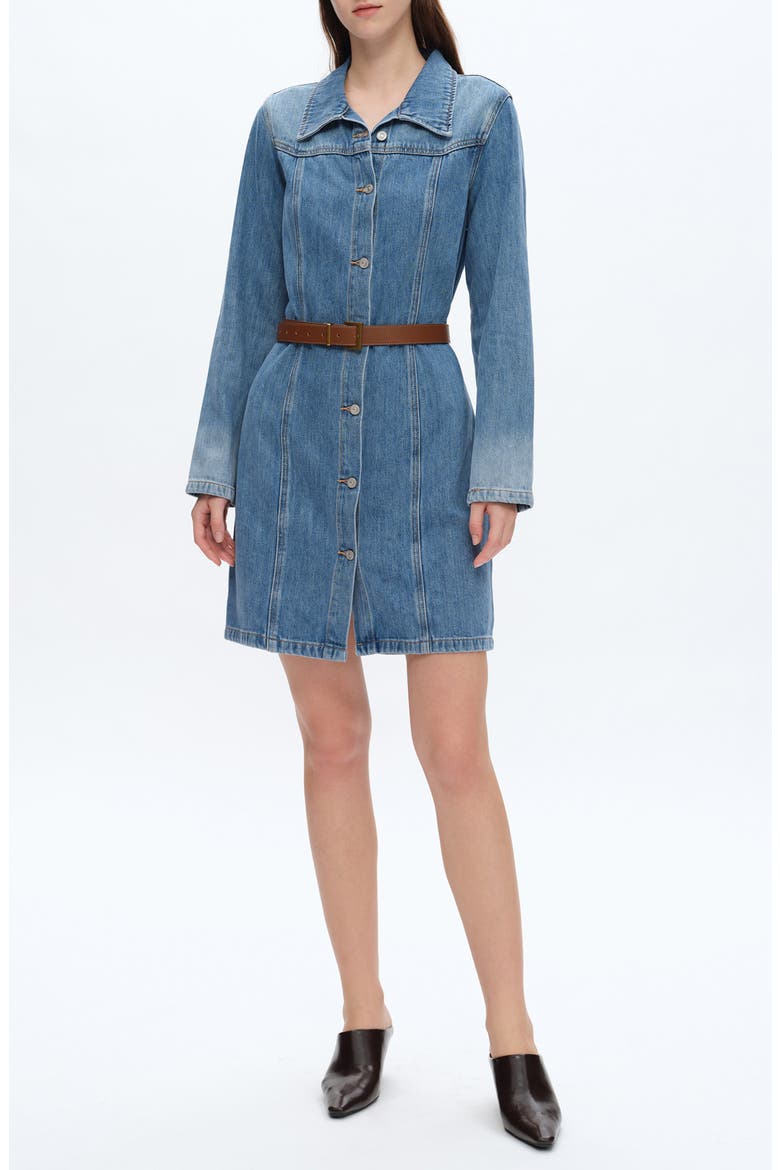 Long Sleeve Denim Shirtdress, Main, color, MIDNIGHT THUNDER