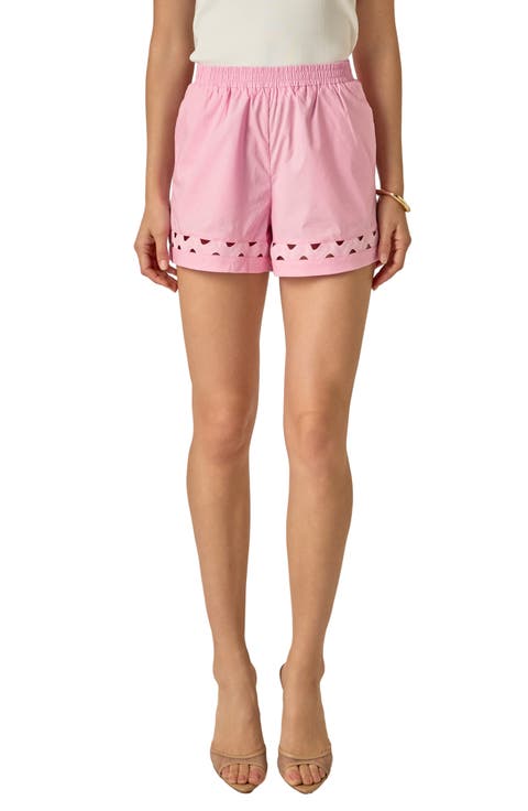 Rickrack Trim Cotton Shorts