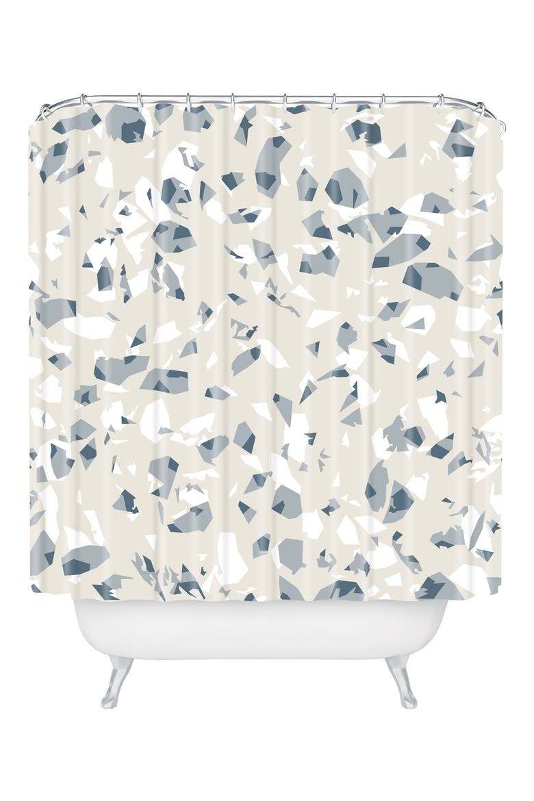 Marm Shower Curtain, Main, color, BROWN/ WHITE/ BLUE