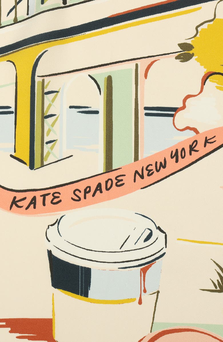 Kate Spade New York downtown day trip square silk scarf, Alternate, color, Ivory Multi