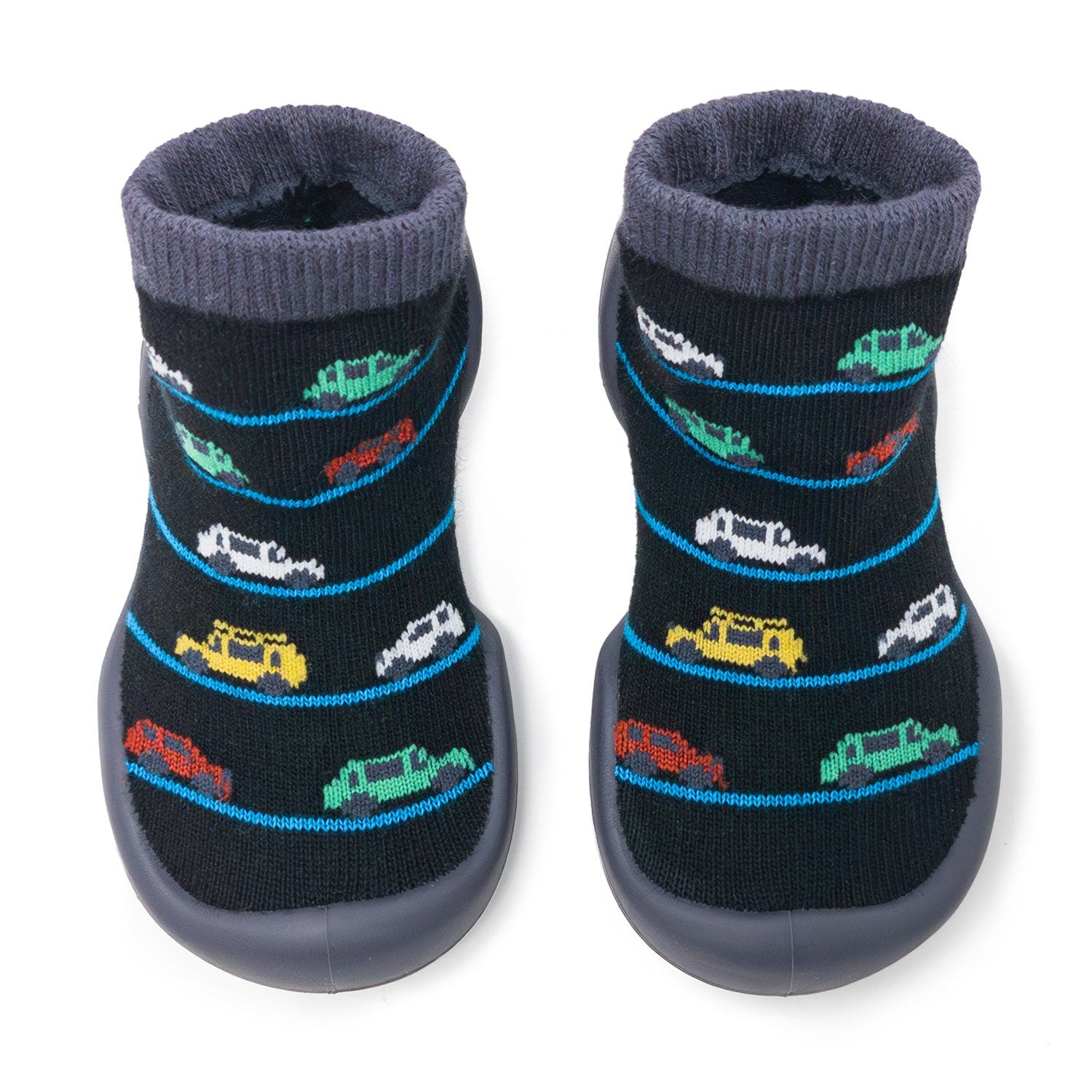 Komuello Baby Boy First Walk Sock Shoes Broom Broom, Main, color, Broom Broom