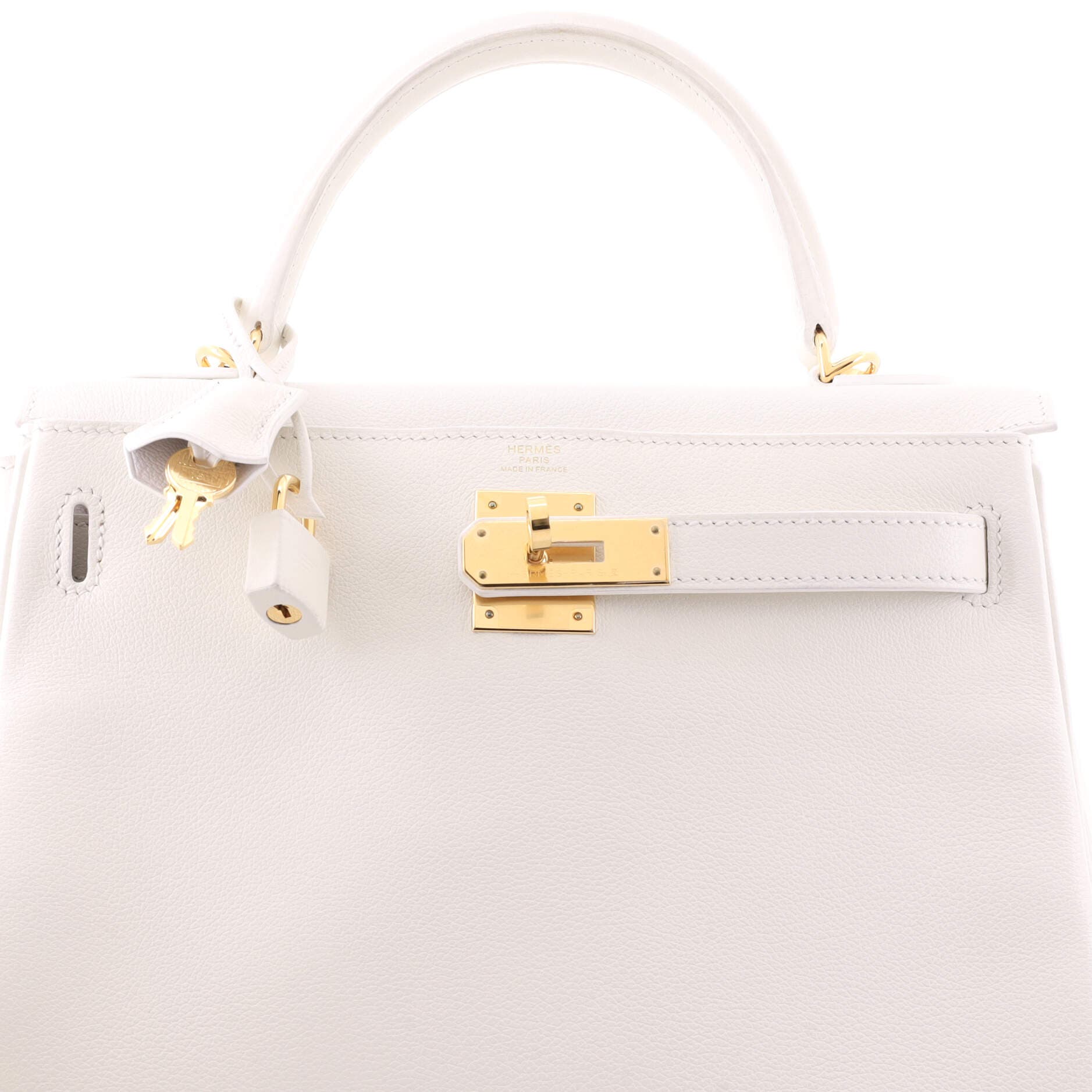 Kelly Handbag White Evercolor with Gold Hardware 28, Alternate, color, New White