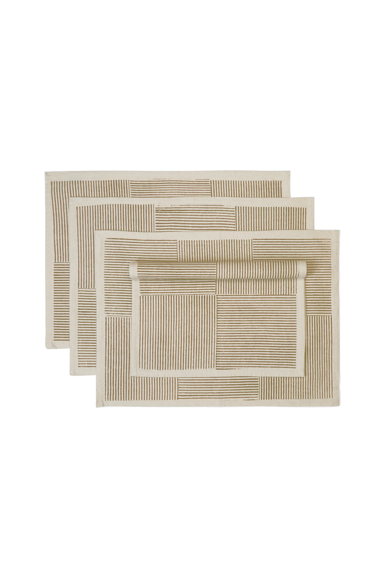 Sustainable Threads FIELDLINE Placemats - Set of 4, Main, color, Spruce
