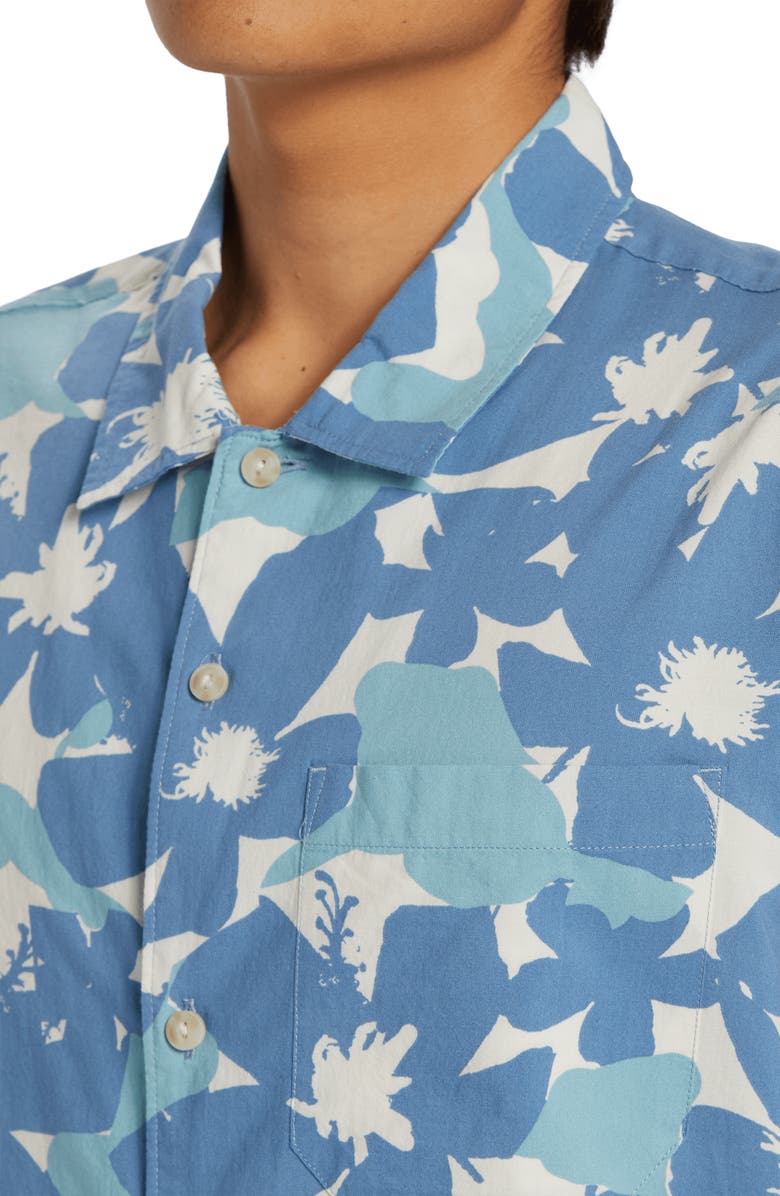 Quiksilver Beach Casual Short Sleeve Button-Up Shirt, Alternate, color, Coronet Blue Prnt 4