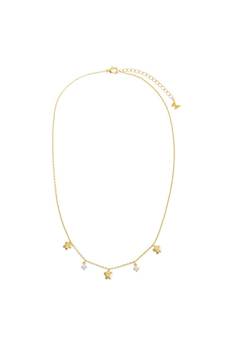 BY ADINA EDEN CZ X Puffy Butterfly Dangling Necklace, Alternate, color,