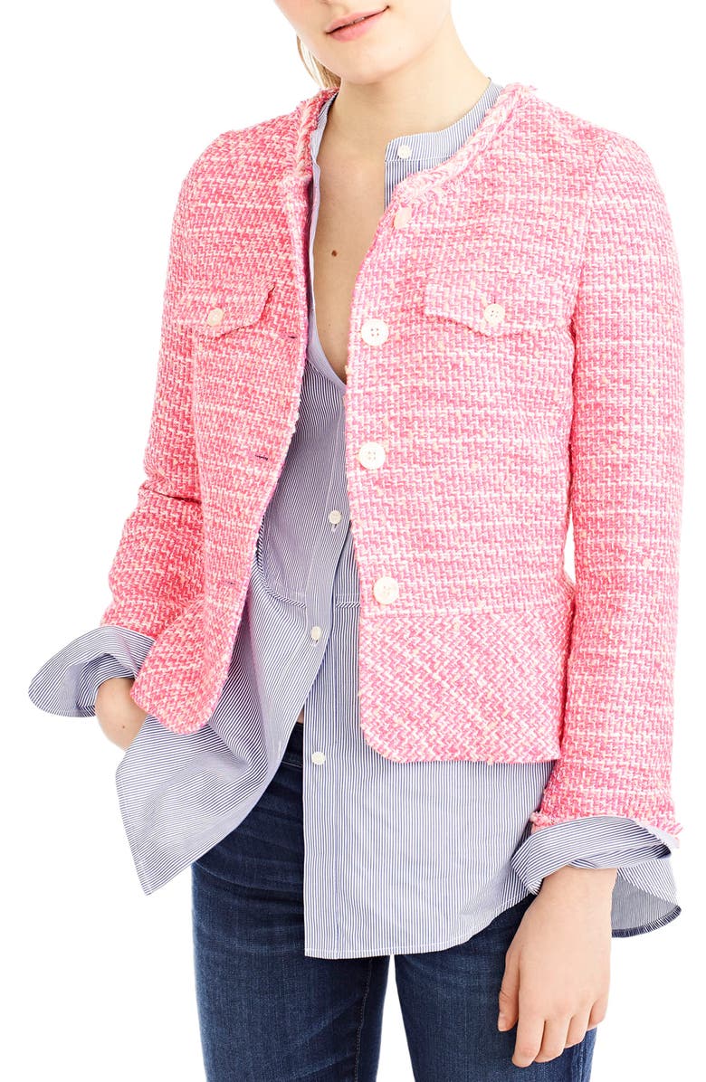 J.CREW FACTORY J.Crew Tweed Peplum Lady Jacket, Main, color,