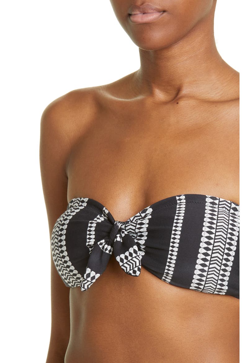 Luchia Bandeau Bikini Top, Alternate, color, BLACK