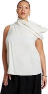 ELOQUII Draped Neck Sleeveless Top