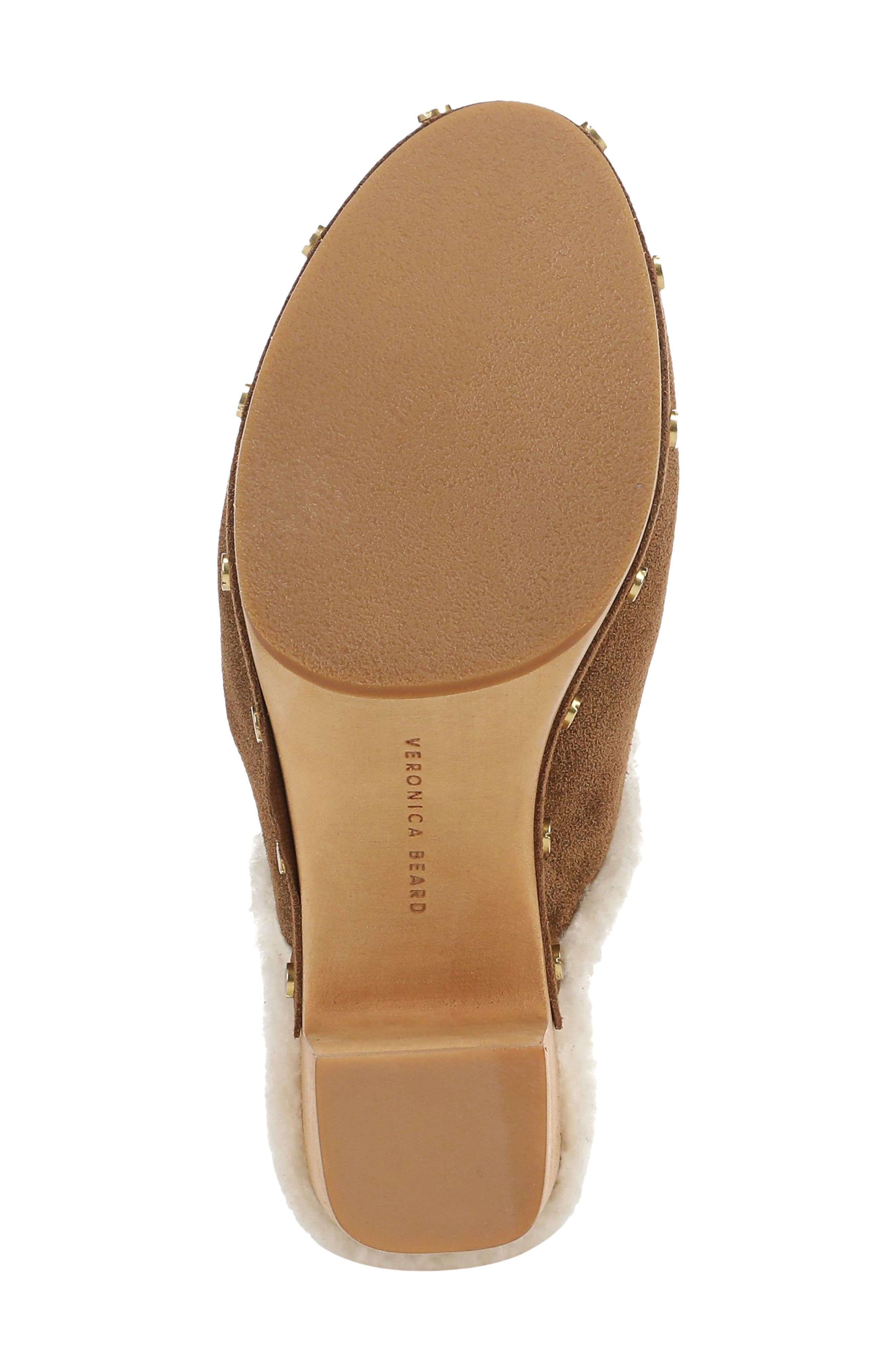 Larken Leather Clog with Genuine Shearling Trim, Alternate, color, CHESTNUT SUEDE