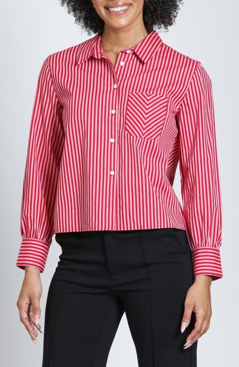 Cropped Striped Cotton Shirt