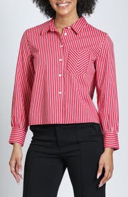 APNY Cropped Striped Cotton Shirt