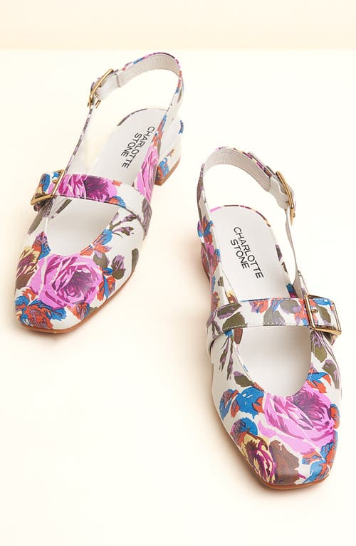 Charlotte Stone Rose Slingback Flat In Multi