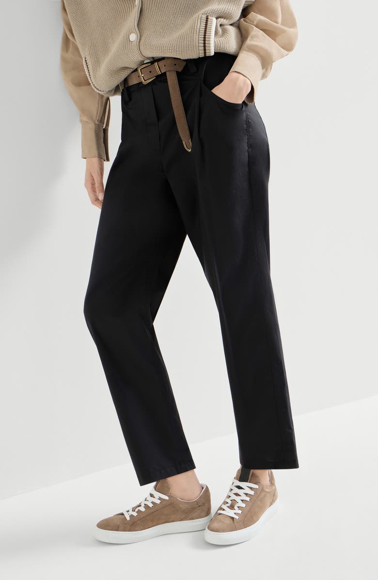 Brunello Cucinelli Five-pocket Track trousers, Alternate, color, Black