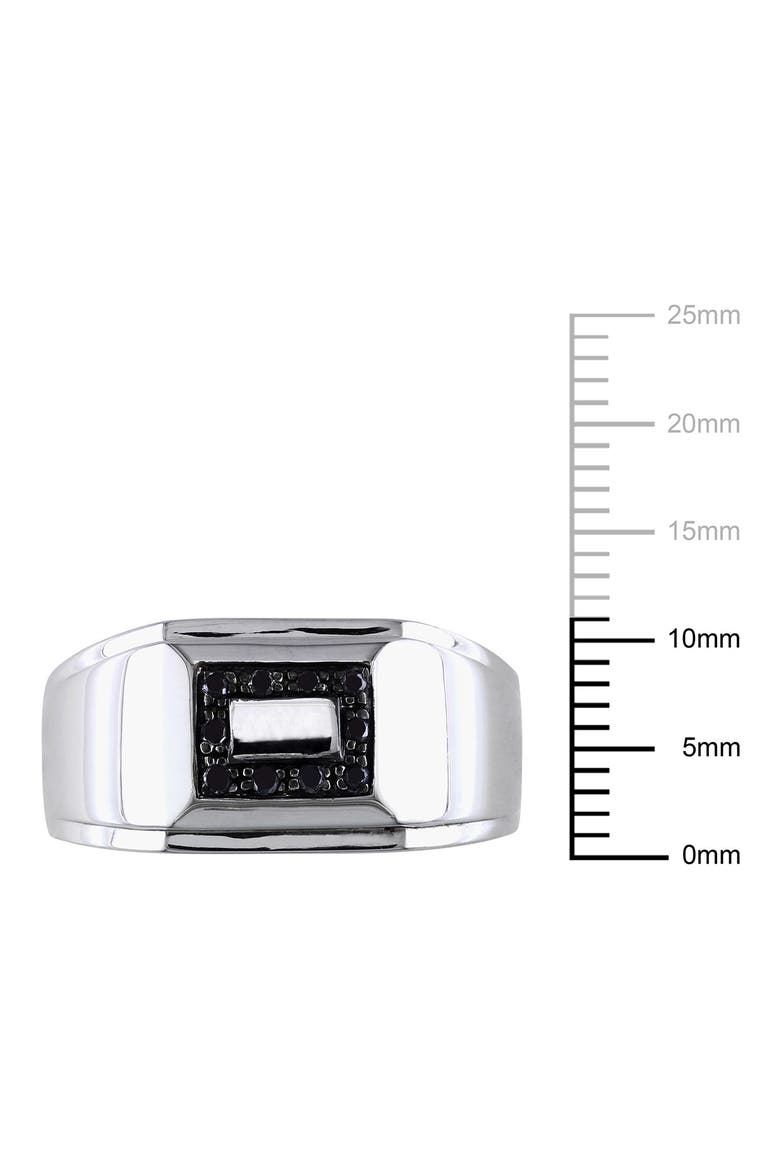 Men's Sterling Silver Pavé Black Diamond Square Ring - 0.10 ctw., Alternate, color, BLACK