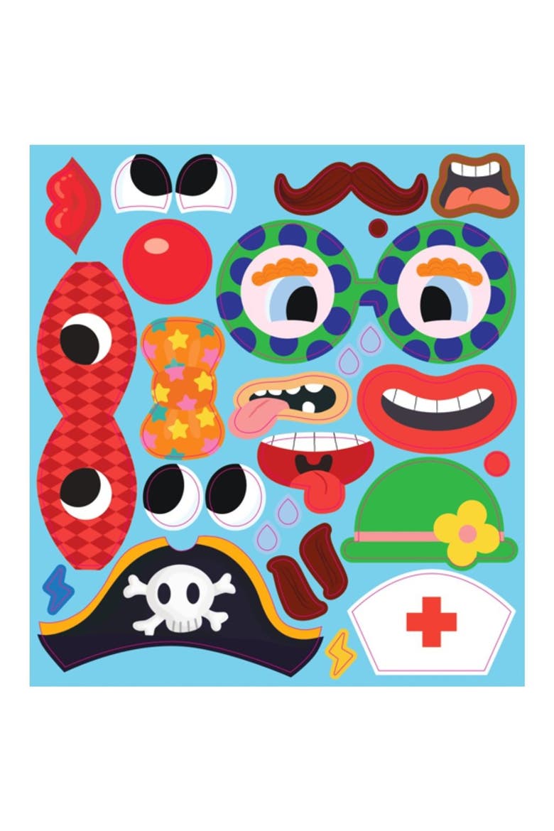 Reusable Silicone Sticker Book, Silly Faces, Kids 3+, Alternate, color, Multicolored