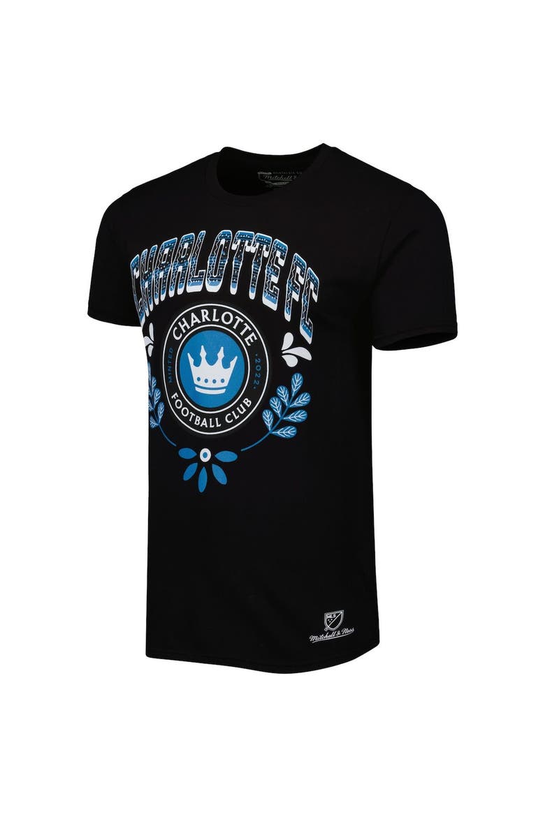 Men's Mitchell & Ness Black Charlotte FC Serape T-Shirt, Alternate, color, Black