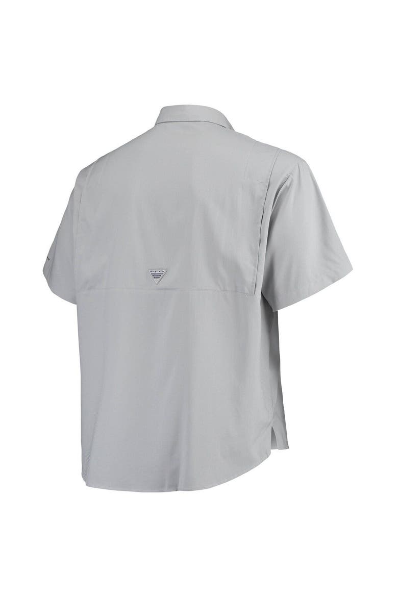 Men's Columbia Gray Texas Longhorns Big & Tall Tamiami Omni-Shade Button-Down Shirt, Alternate, color, Gray