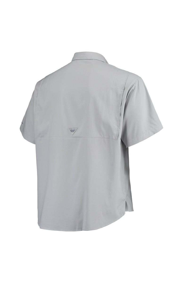 Columbia Men's Columbia Gray Texas Longhorns Big & Tall Tamiami Omni-Shade Button-Down Shirt, Alternate, color,