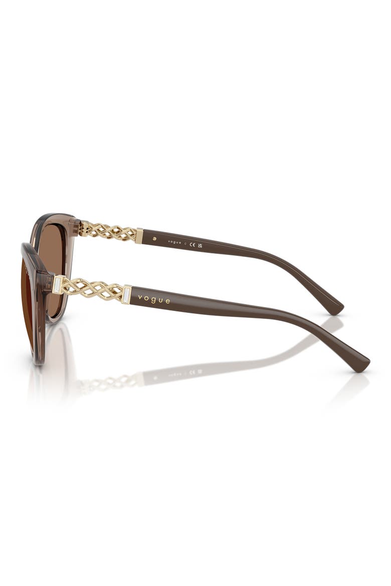 53mm Cat Eye Sunglasses, Alternate, color, TRANSPARENT BROWN
