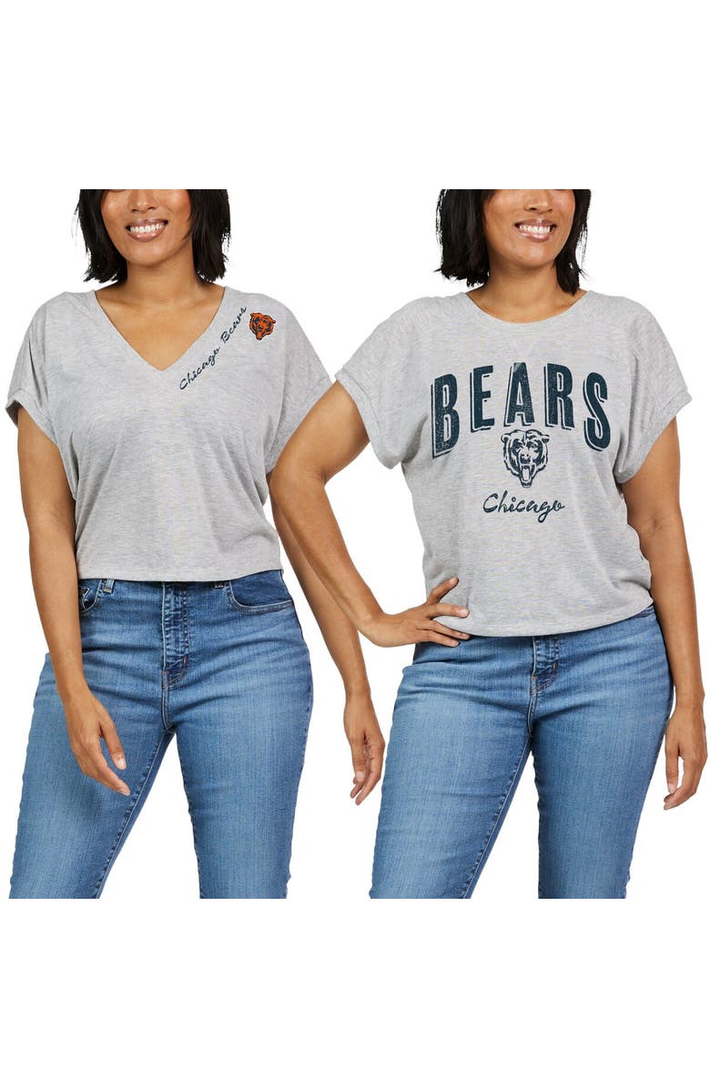 WEAR by Erin Andrews Women's WEAR by Erin Andrews Heather Gray Chicago Bears Reversible T-Shirt, Alternate, color,