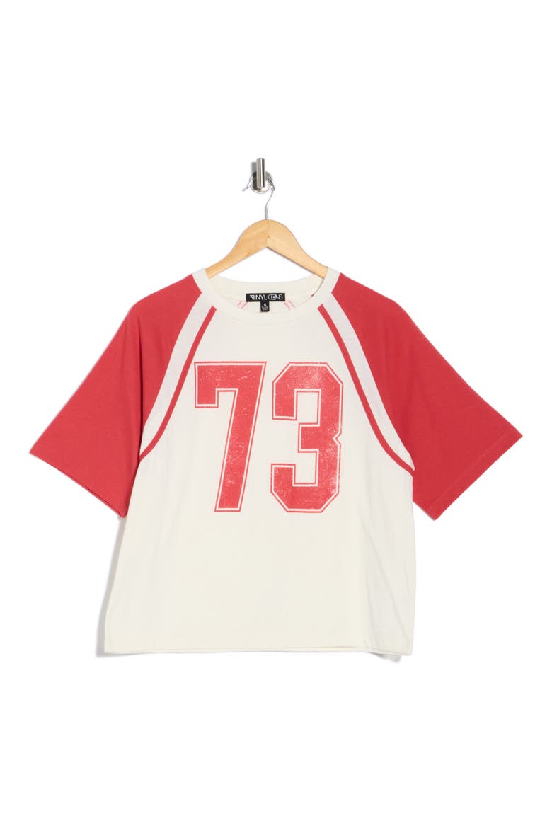 '73' Graphic Raglan T-Shirt, Alternate, color, MARSHMALLOW