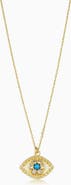 Oradina 14K Yellow Gold Evil Eye Pendant