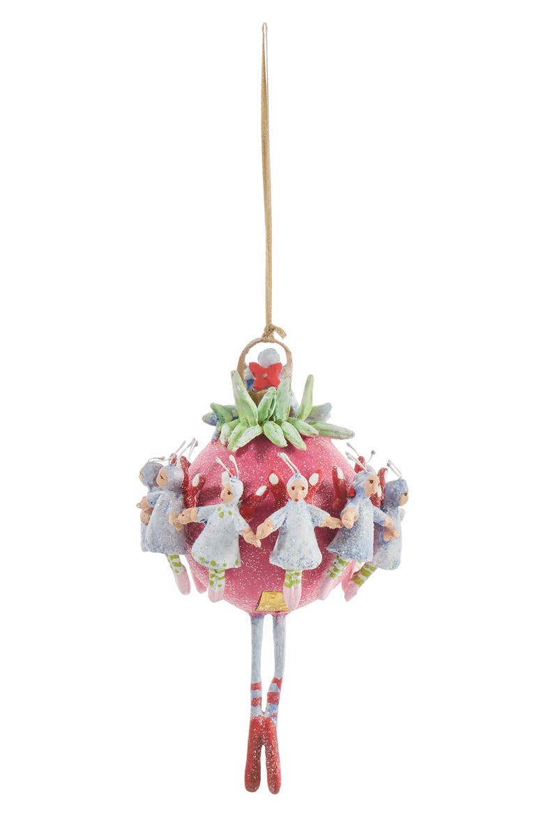 Patience Brewster 12 Days 11 Ladies Dancing Ornament, Alternate, color, RED