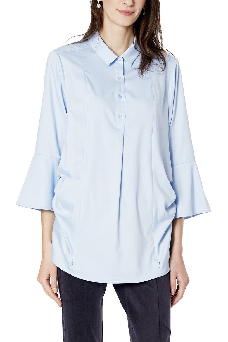 Olivia Bell Cuff Maternity/Nursing Shirt, Main, color, BLUE