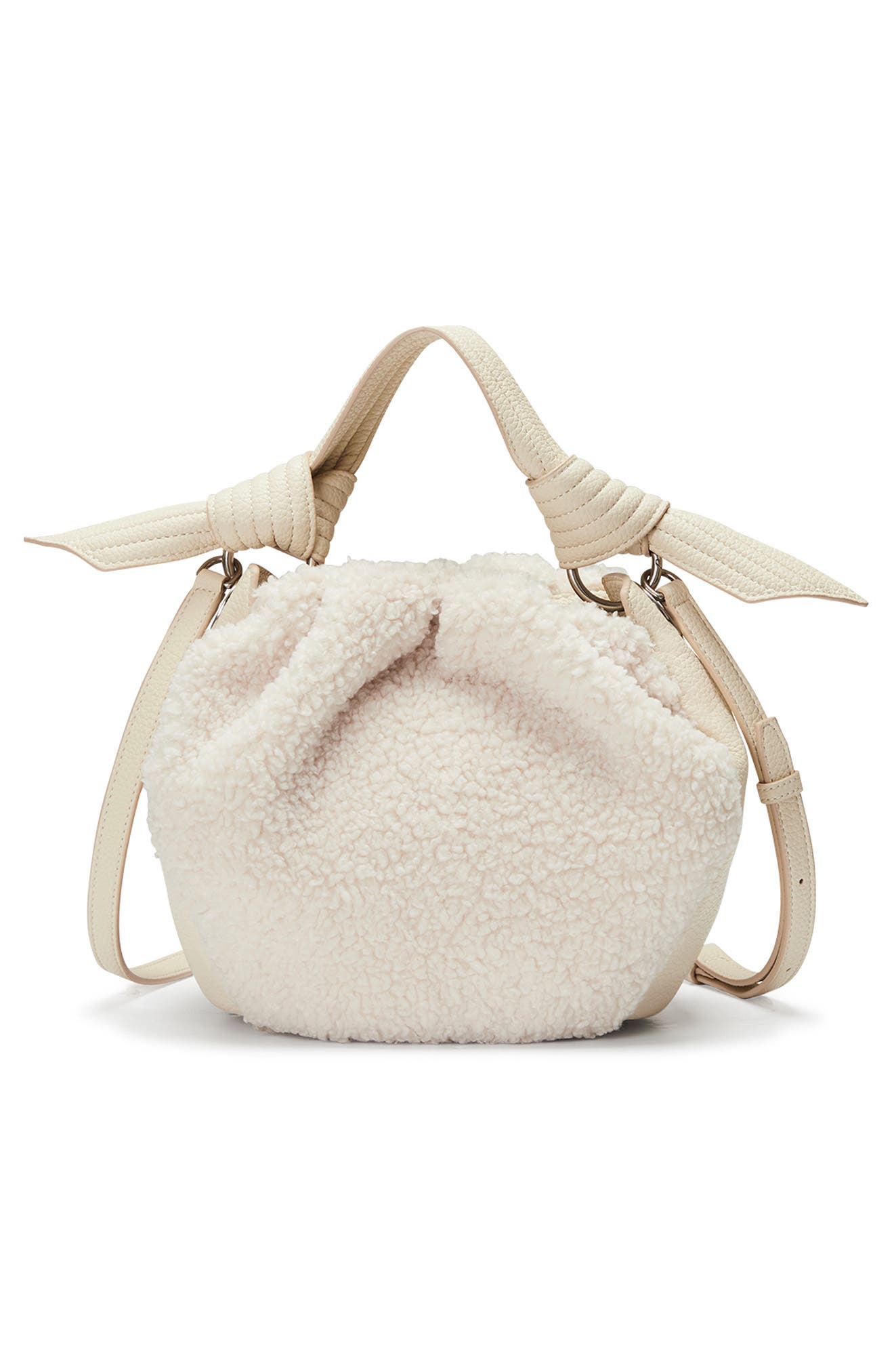 Selena Faux Shearling Bucket Bag, Alternate, color, VANILLA CREAM