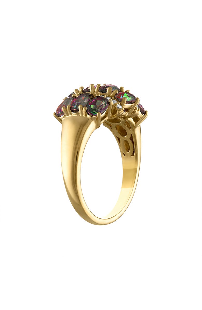 FZN 14K Gold Over Silver Mystic Topaz & Diamond Ring - 0.11ct., Alternate, color, Yellow