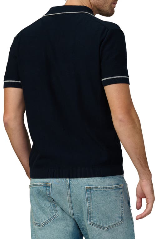 Joe's Jimmy Banlon Johnny Collar Polo Sweater In True Navy