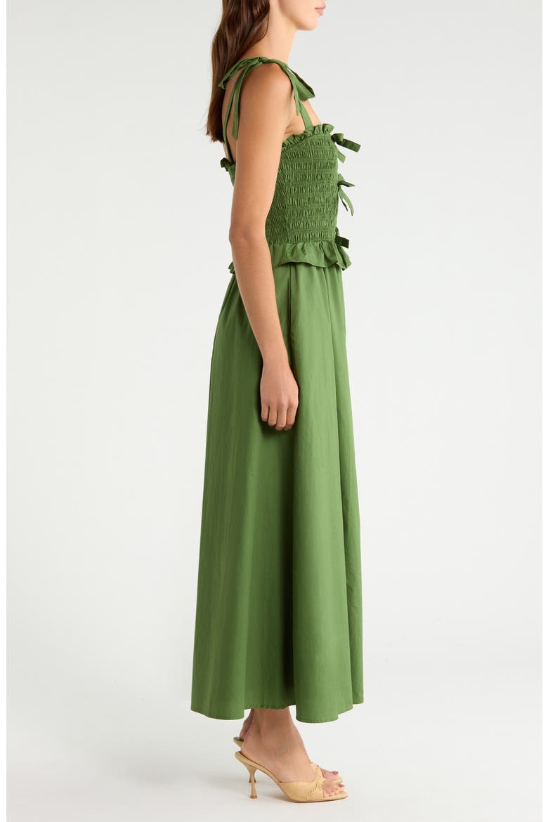 Neve Ruffle Smocked Maxi Dress, Alternate, color, OLIVE