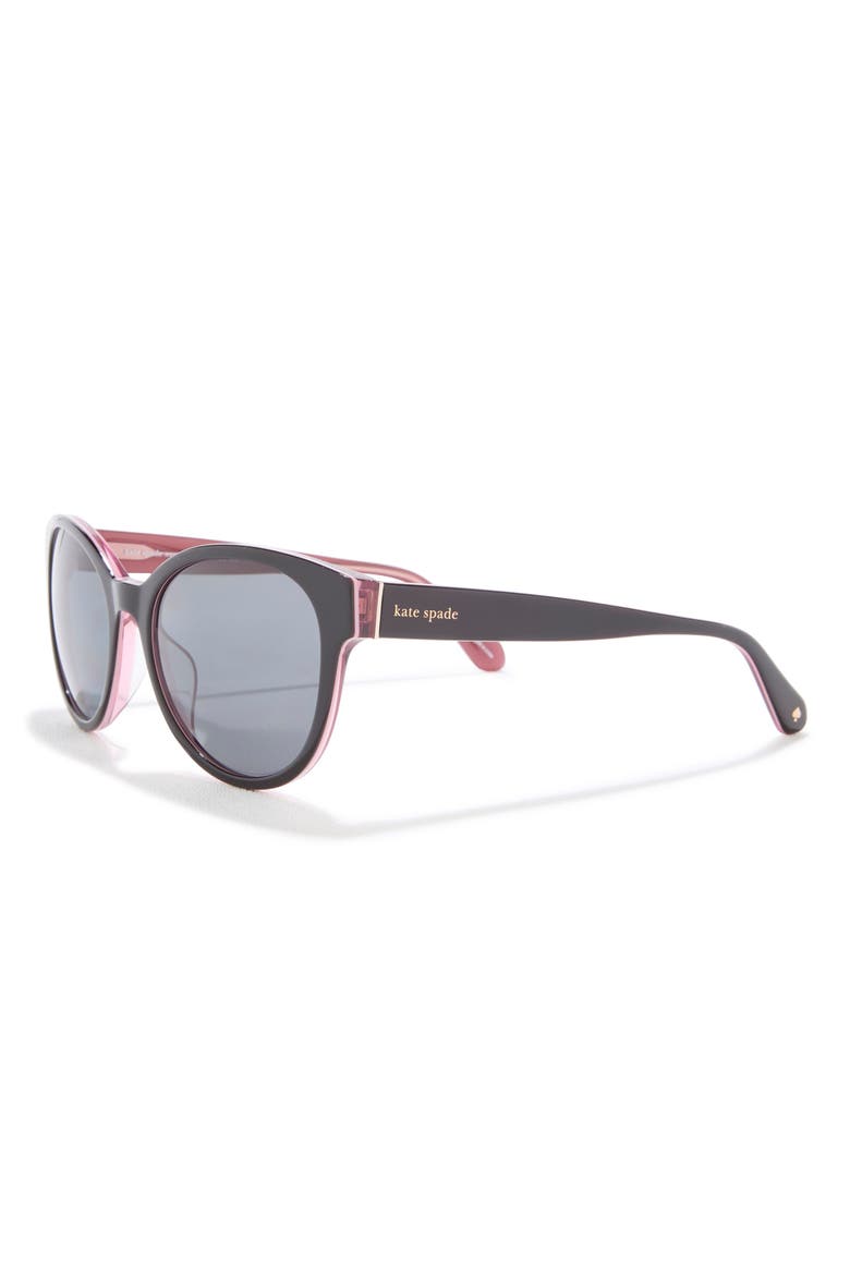 nathalie 55mm gradient round sunglasses, Alternate, color, BLACK PINK