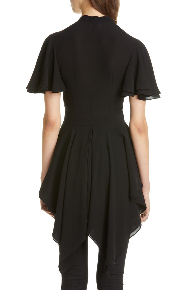 McQueen Alexander McQueen Silk High/Low Peplum Blouse, Alternate, color, 