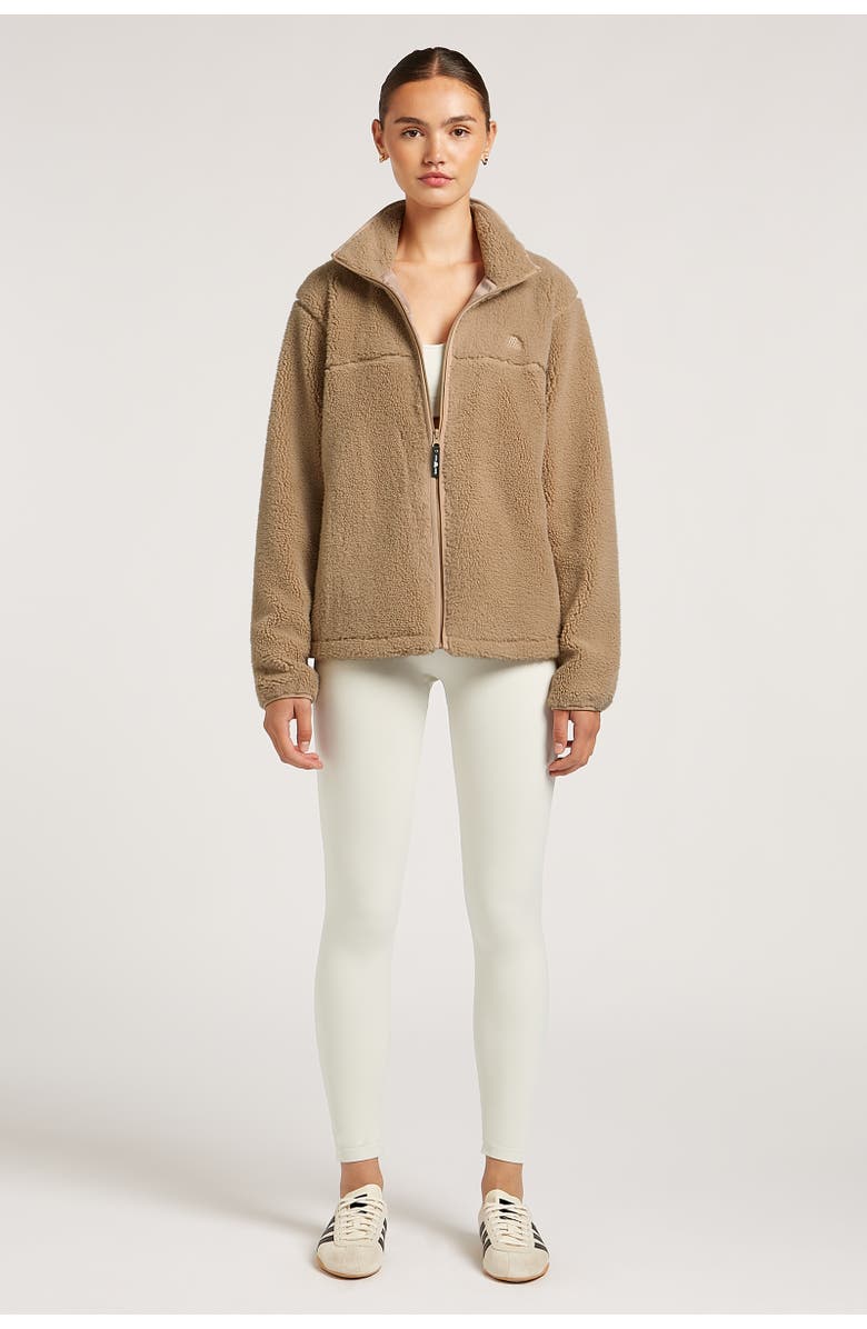 4TH ARQ Jude Long Sleeve Collared Fleece Jacket, Alternate, color, Tan
