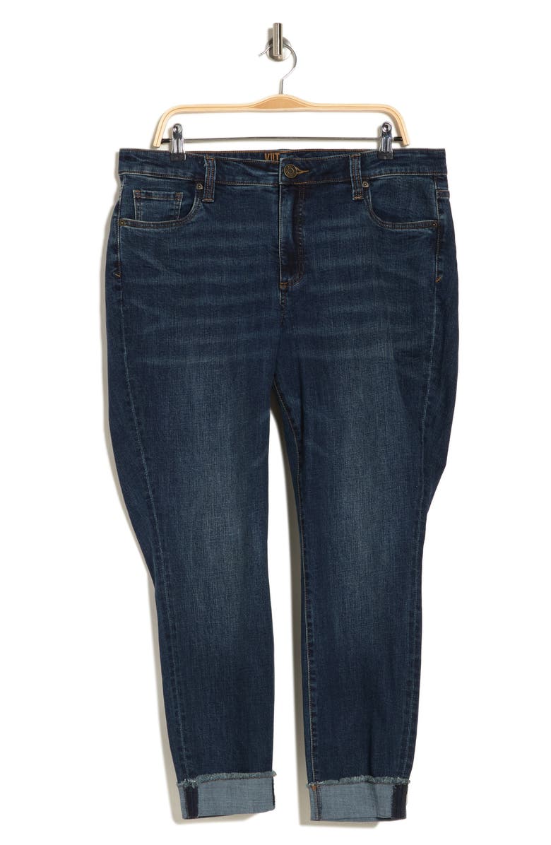 KUT from the Kloth Ascher Cuffed Ankle Straight Leg Jeans, Alternate, color, Wedelia