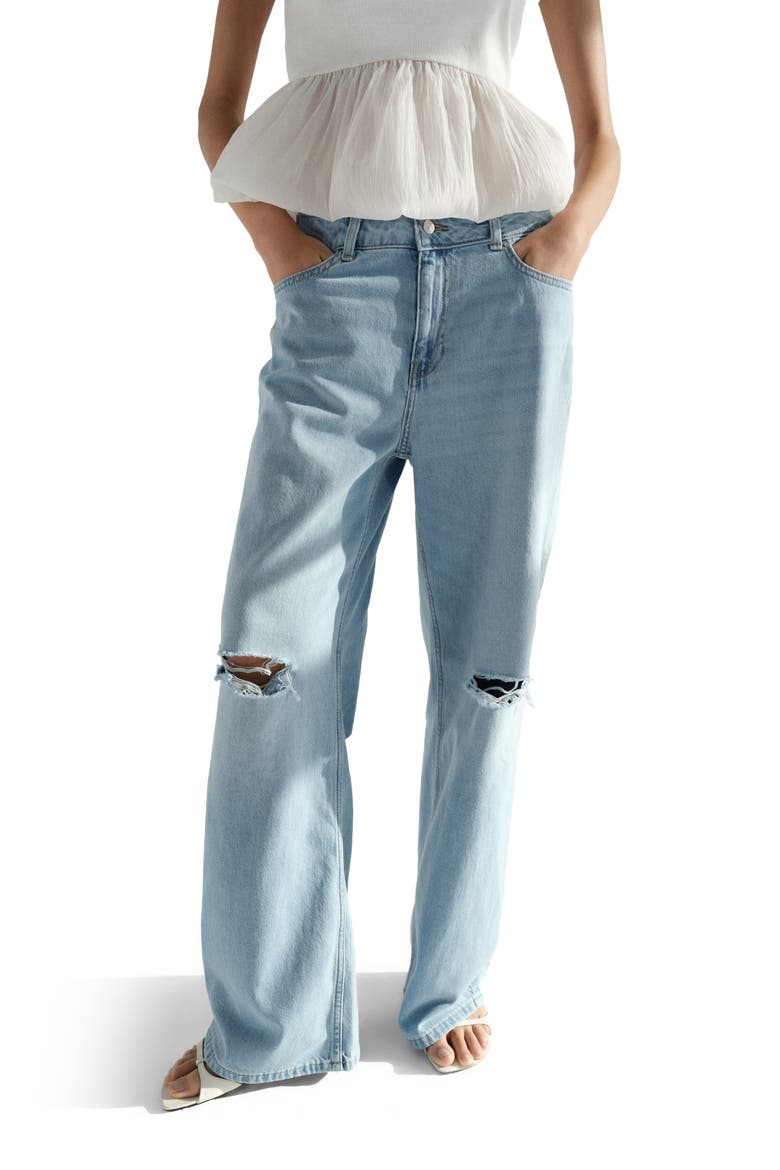 Baggy Regular Waist Jeans, Main, color, Light denim blue