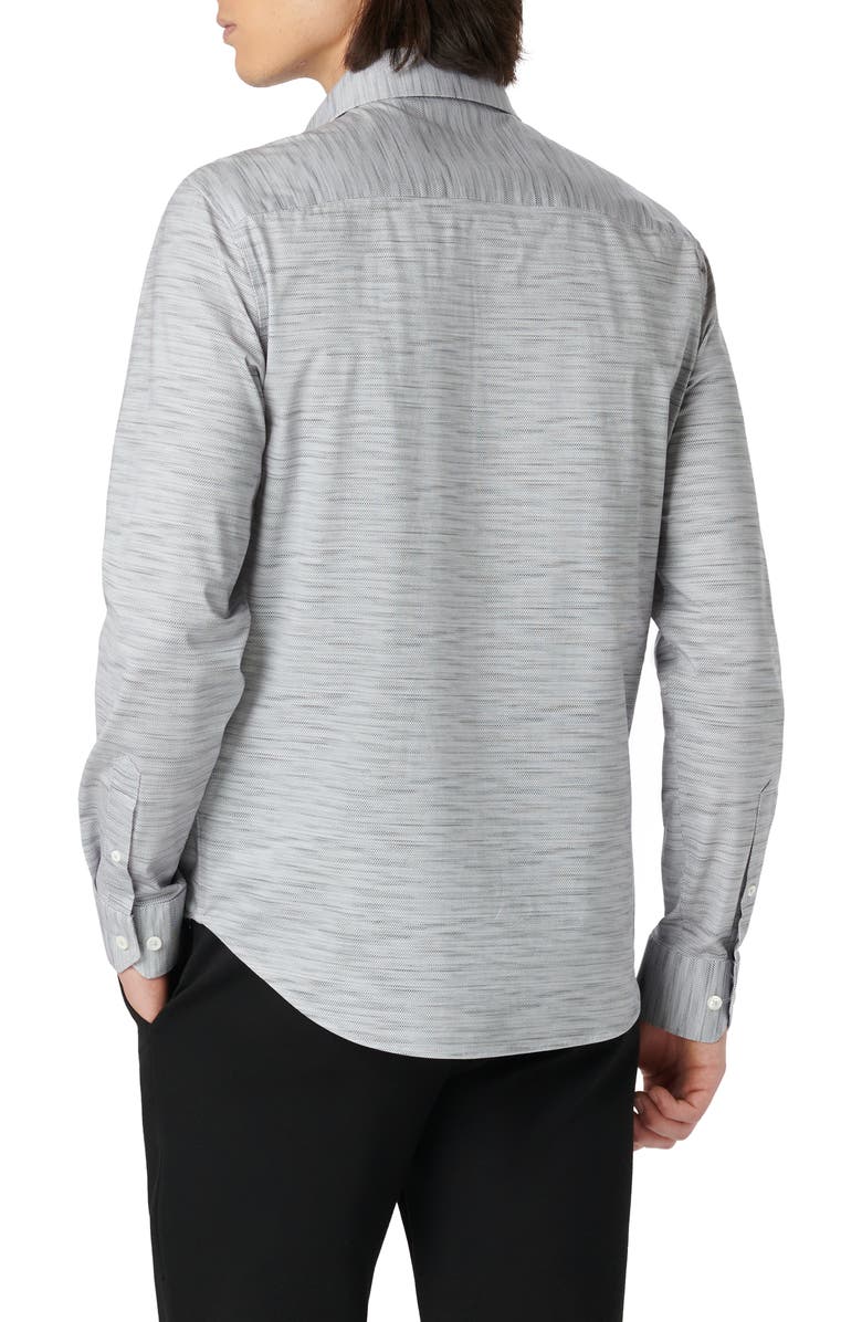 Bugatchi James OoohCotton<sup>®</sup> Mélange Print Button-Up Shirt, Alternate, color, Zinc