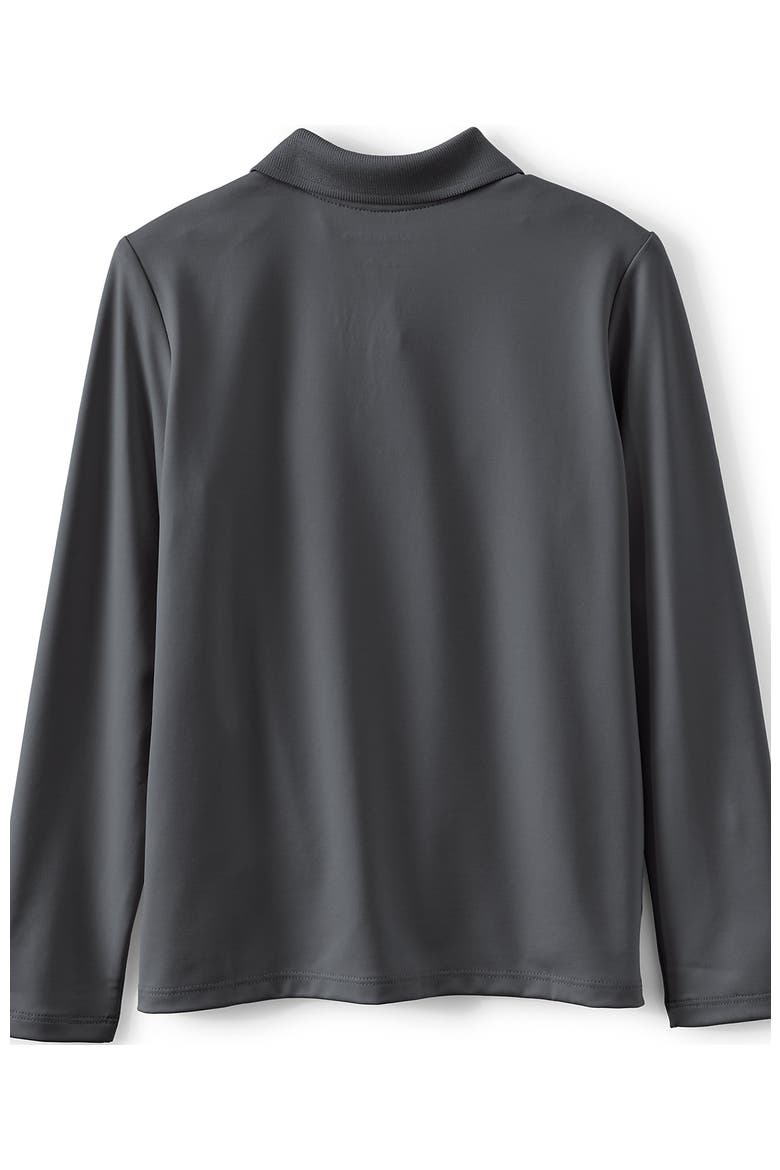 School Uniform Girls Long Sleeve Feminine Fit Rapid Dry Polo Shirt, Alternate, color, Soapstone