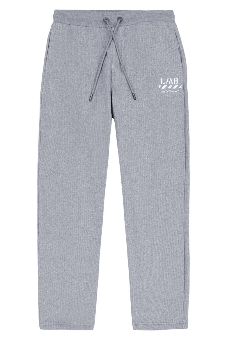 Diagonal Stripe Logo Cotton French Terry Sweatpants, Main, color, HEATHER GREY