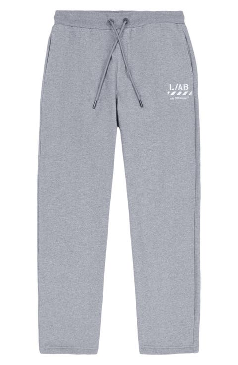 Diagonal Stripe Logo Cotton French Terry Sweatpants