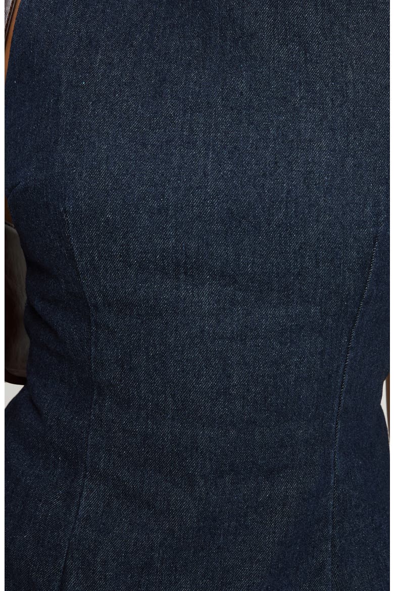 Ainsleigh Denim Skort Romper, Alternate, color, MID WASH